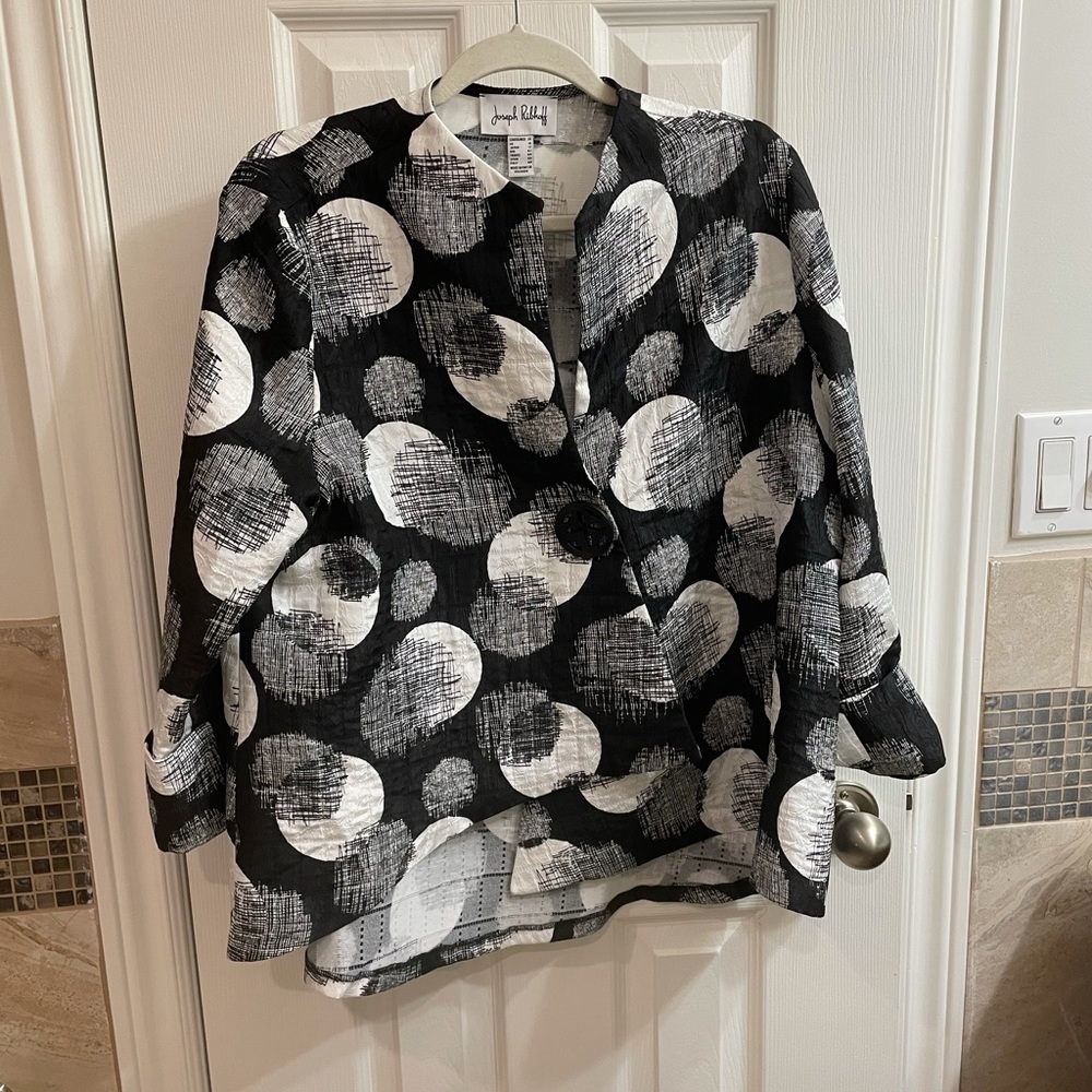 Joseph Ribkoff Black and White Patterned Sweater